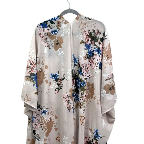 Feitong Womens Floral Kimono Semi Sheer Watercolor Print Boho Size One Size - Picture 5 of 5